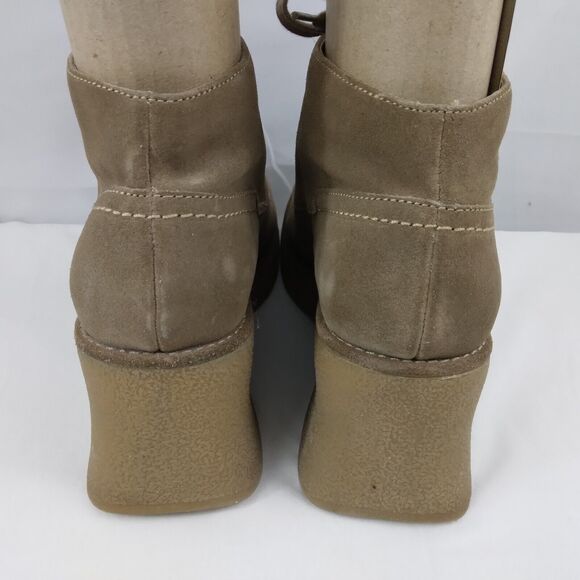 Y2K Chunky Heel Platform Brown Leather Ankle Boots MIA Womens Size 8M - Picture 8 of 12